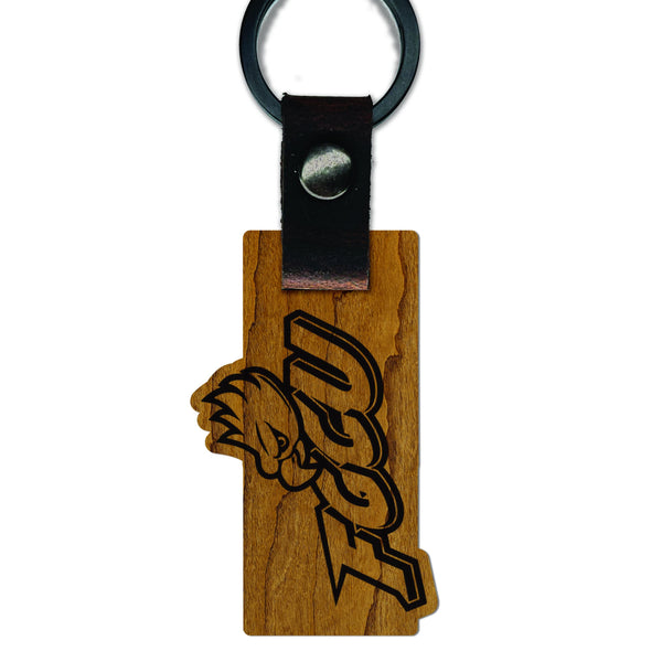 Florida Gulf Coast University Wooden Keychain – Crafted from Cherry or Maple Wood