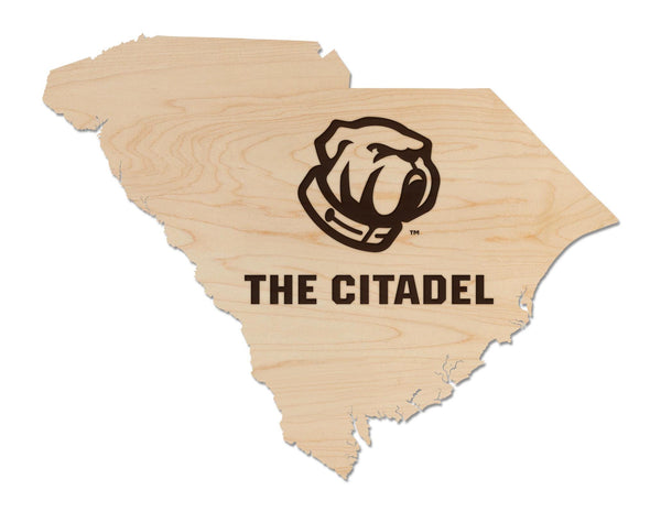 The Citadel Bulldog on State Wall Hanging – Crafted from Cherry and  Maple Wood - The Citadel Cadets