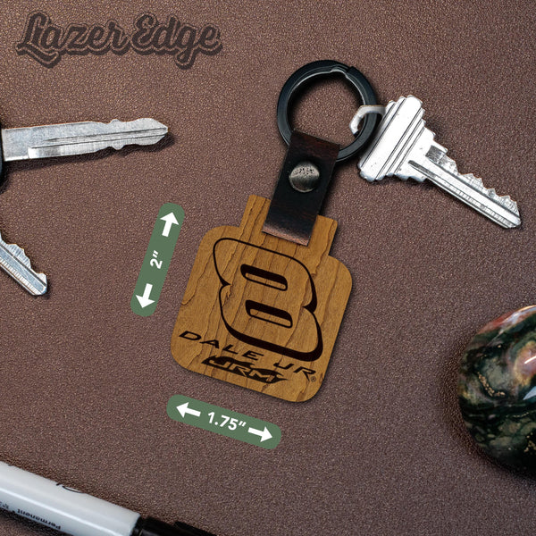Dale Earnhardt Jr. #8 Wooden Keychain  | Crafted from Cherry and Maple Wood | Made in USA | Officially Licensed by JR Motorsports