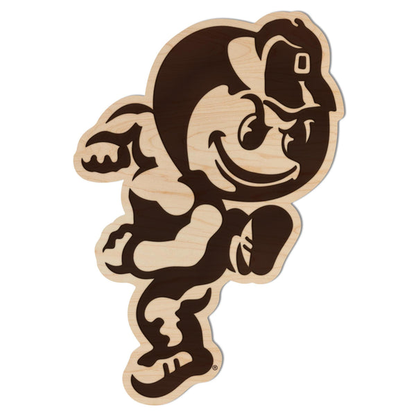 Ohio State University Brutus the Buckeye Wall Hanging - Crafted from Cherry or Maple Wood - Ohio State Buckeyes