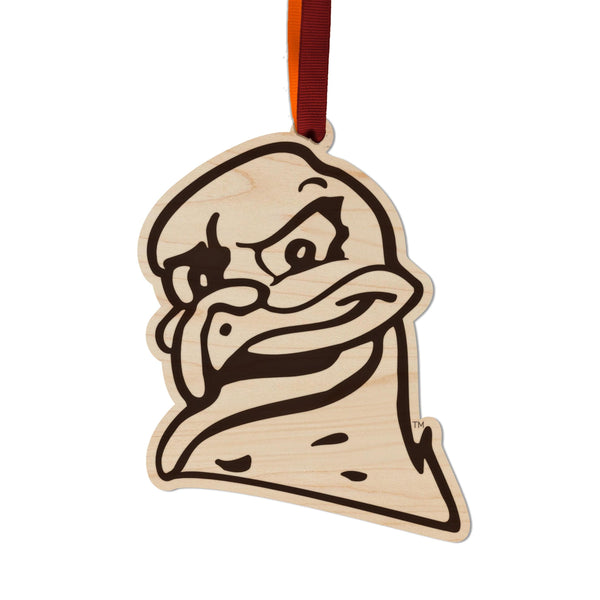 Virginia Tech Hokie Bird Ornament – Crafted from Cherry and Maple Wood – Virginia Tech Hokies