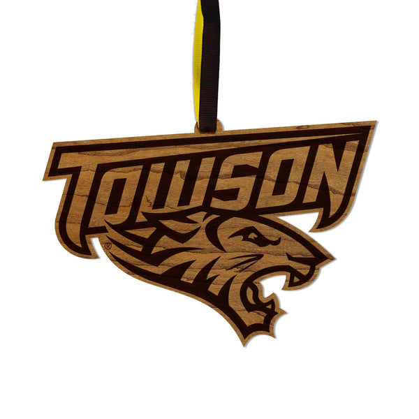 Towson University Tigers Ornament – Crafted from Cherry and Maple Wood – Towson Tigers