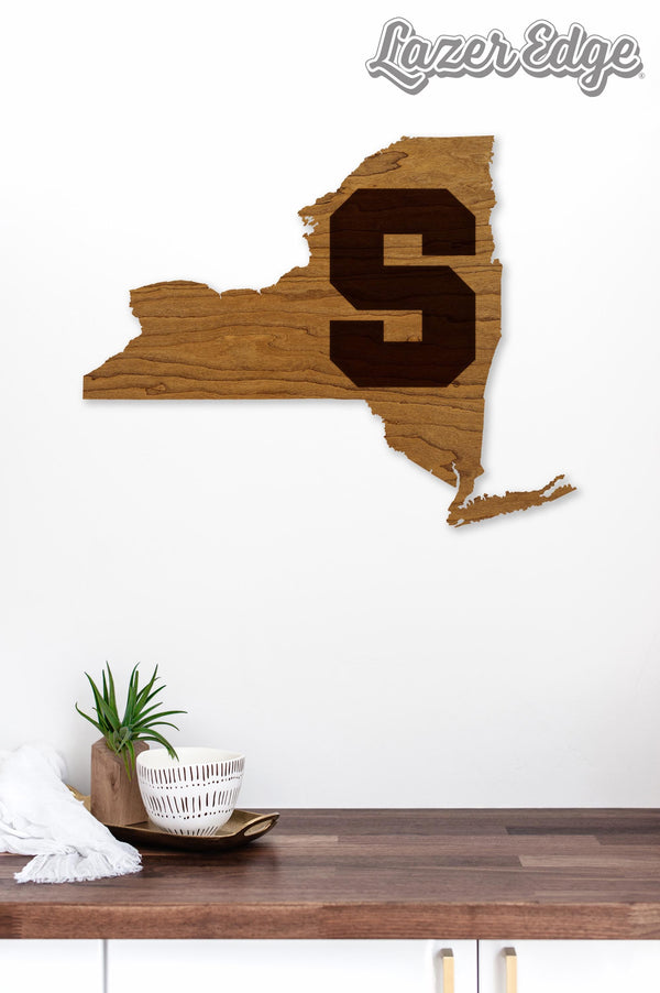 Syracuse University S on State Wall Hanging – Crafted from Cherry and  Maple Wood - Syracuse Orangemen
