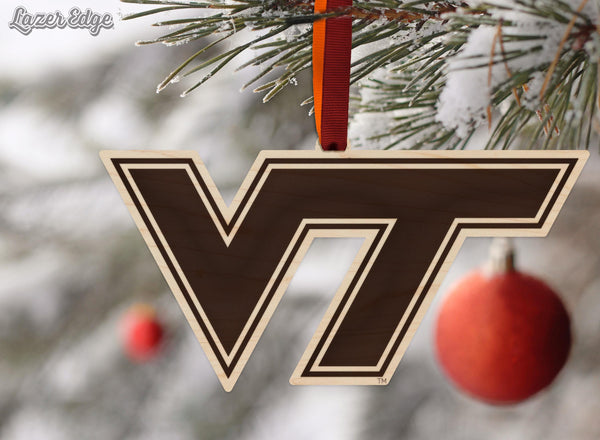 Virginia Tech VT Ornament – Crafted from Cherry and Maple Wood – Virginia Tech Hokies