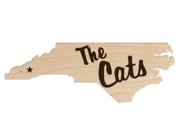 Western Carolina University The Cats Wall Hanging - Crafted from Cherry and Maple Wood - Western Carolina Catamounts