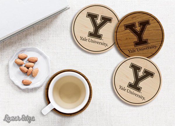 Yale University Athletic Y Coaster – Crafted from Cherry or Maple Wood – Yale Bulldogs