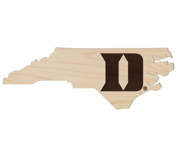 Duke University Iron D on State Magnet - Crafted from Cherry or Maple Wood - Duke Blue Devils