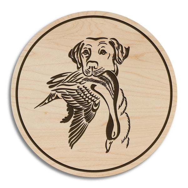 Retriever Duck Hunting Coaster – Crafted from Cherry or Maple Wood