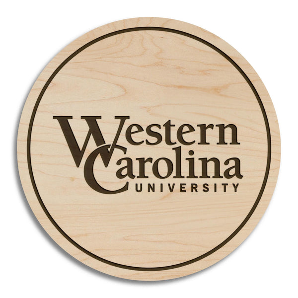Western Carolina University Wordmark Coaster – Crafted from Cherry or Maple Wood – WCU Catamounts