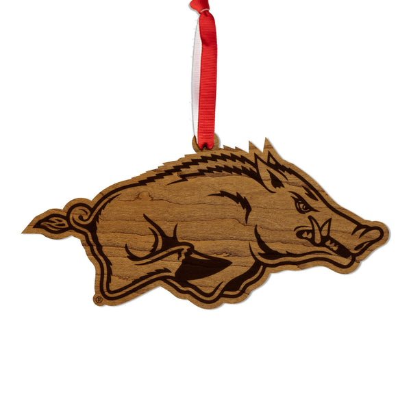 University of Arkansas Razorbacks Ornament – Crafted from Cherry and Maple Wood - Arkansas Razorbacks