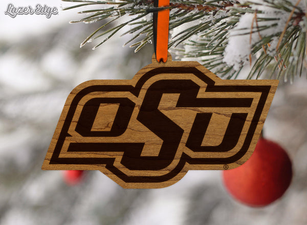 Oklahoma State OSU Ornament – Crafted from Cherry and Maple Wood – OSU Cowboys