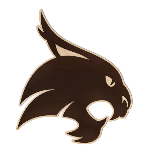 Texas State University Bobcat Cutout Wall Hanging – Crafted from Cherry and  Maple Wood - Texas State Bobcats