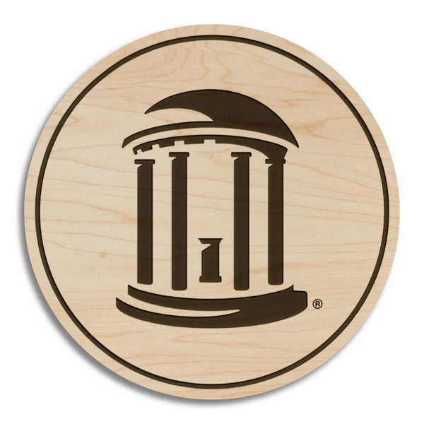 University of North Carolina Chapel Hill Old Well Coaster – Crafted from Cherry or Maple Wood – UNC Tarheels