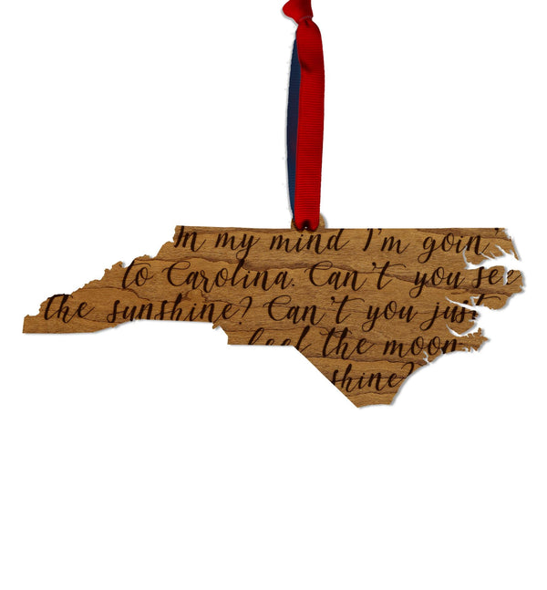 Carolina in My Mind - North Carolina Ornament – Crafted from Cherry or Maple Wood