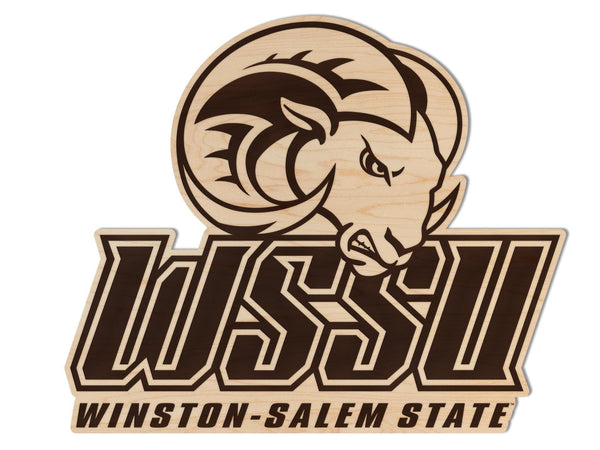 Winston-Salem State University Rams Wall Hanging - Crafted from Cherry and Maple Wood - WSSU Rams