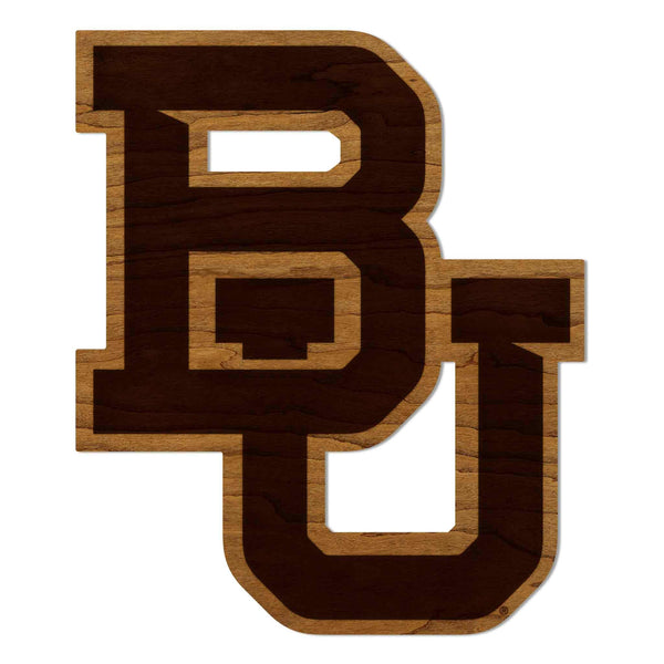 Baylor University Interlocked BU Wall Hanging - Crafted from Cherry and Maple Wood - Baylor University Bears