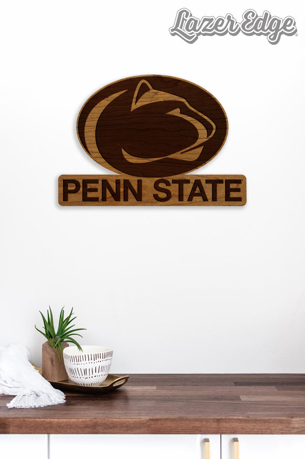 Penn State Nittany Lions Wall Hanging – Crafted from Cherry and  Maple Wood - Penn State Nittany Lions