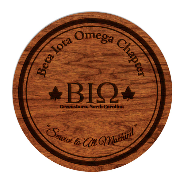 Custom Beta Iota Omega Cherry Coaster
