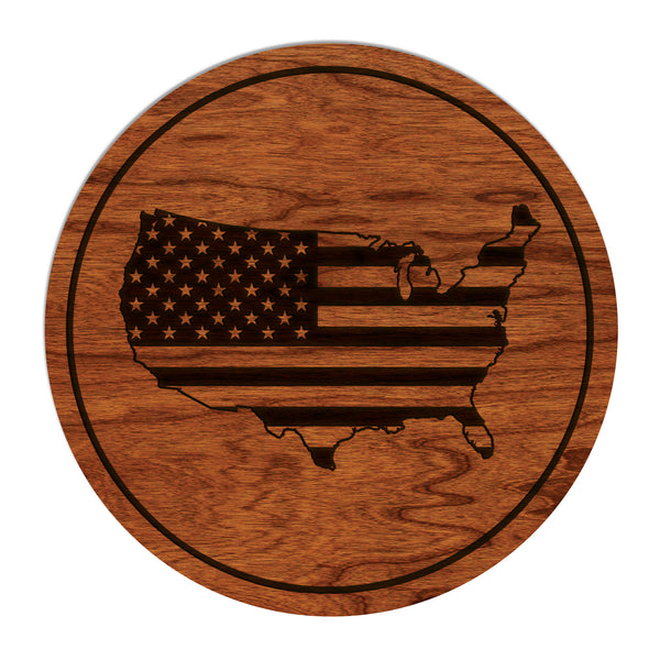 American Flag on USA Coaster