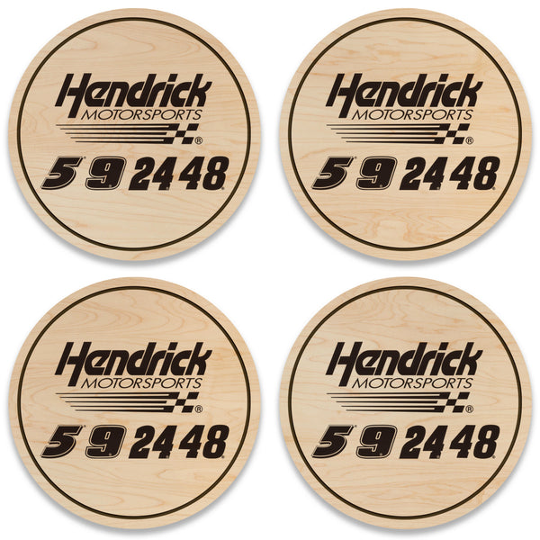 Hendrick Motorsports Drivers Wooden Coaster 4-Pack | Crafted from Cherry and Maple Wood | Made in USA | Officially Licensed by Hendrick Motorsports