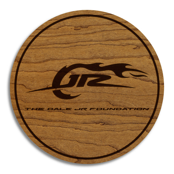 Dale Jr Foundation Wooden Coaster  | Crafted from Cherry and Maple Wood | Made in USA | Officially Licensed by JR Motorsports