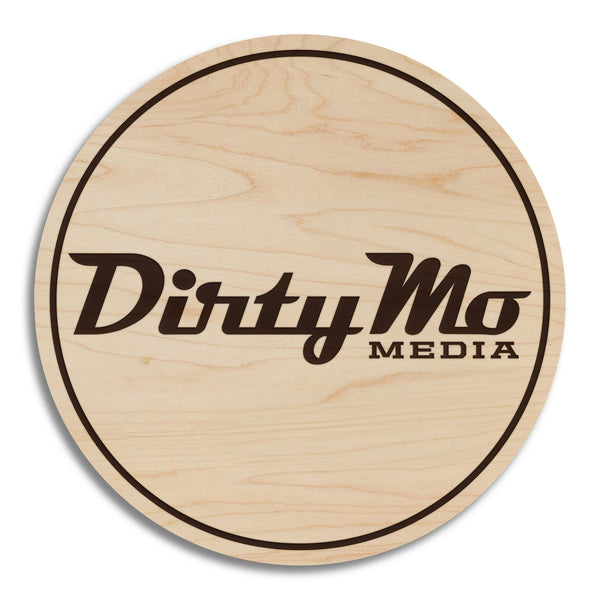 Dirty Mo Media Wooden Coaster  | Crafted from Cherry and Maple Wood | Made in USA | Officially Licensed by JR Motorsports