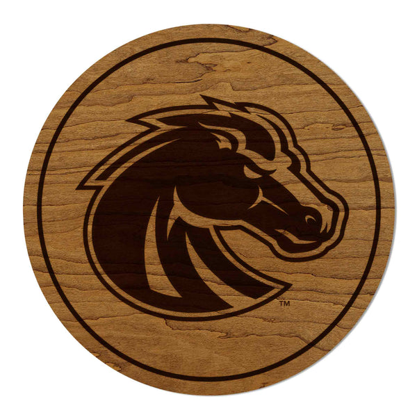 Boise State University Broncos Coaster – Crafted from Cherry or Maple Wood – Boise State Broncos