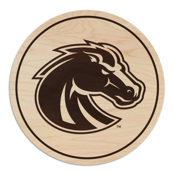 Boise State University Broncos Coaster – Crafted from Cherry or Maple Wood – Boise State Broncos