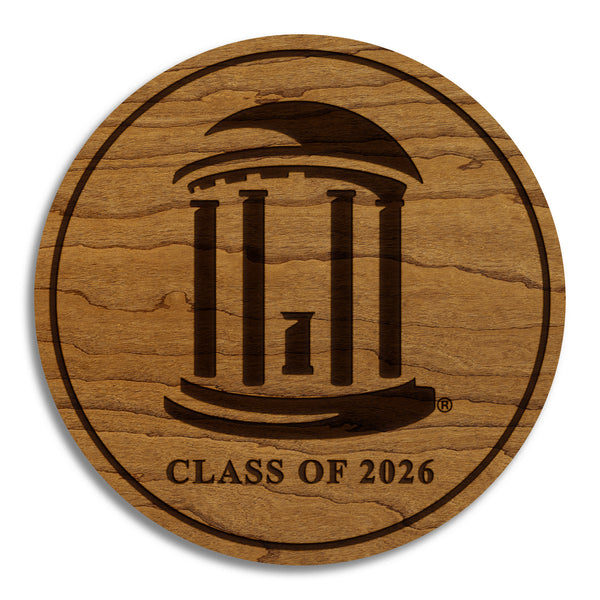 University of North Carolina Chapel Hill Old Well Class of 2026 Coaster – Crafted from Cherry or Maple Wood – UNC Tarheels