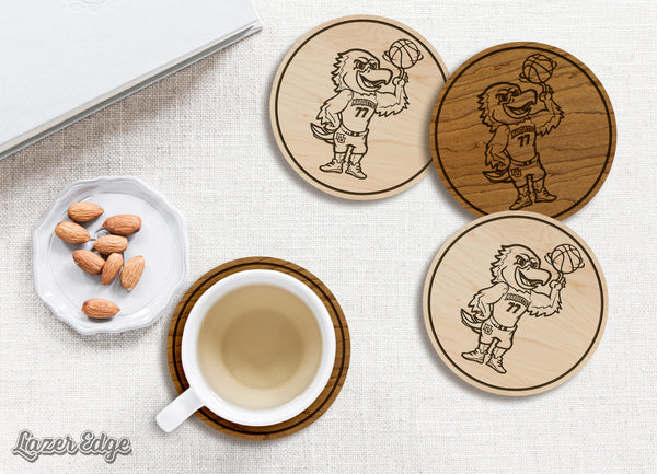 Marquette University Iggy Basketball Coaster – Crafted from Cherry or Maple Wood – Marquette Golden Eagles