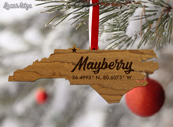 Mayberry NC, Coordinates Ornament
