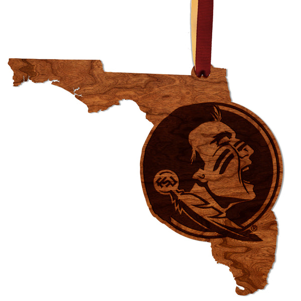 Florida State University Ornament Seminole on State