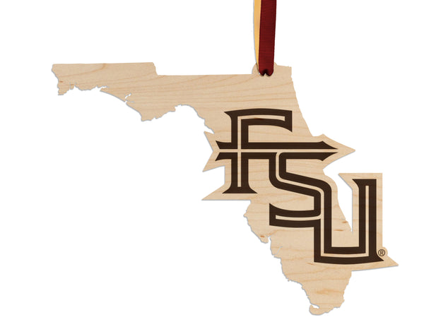 Florida State University Ornament FSU on State