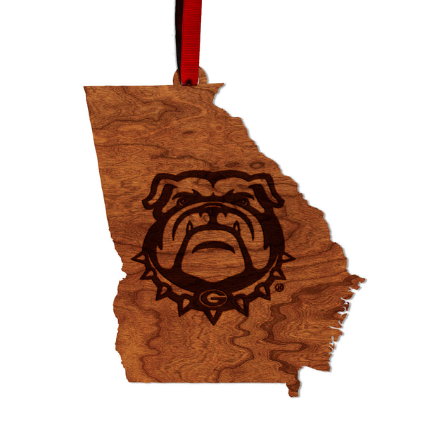 Georgia Ornament University of Georgia Athletic Bulldog Mark on State