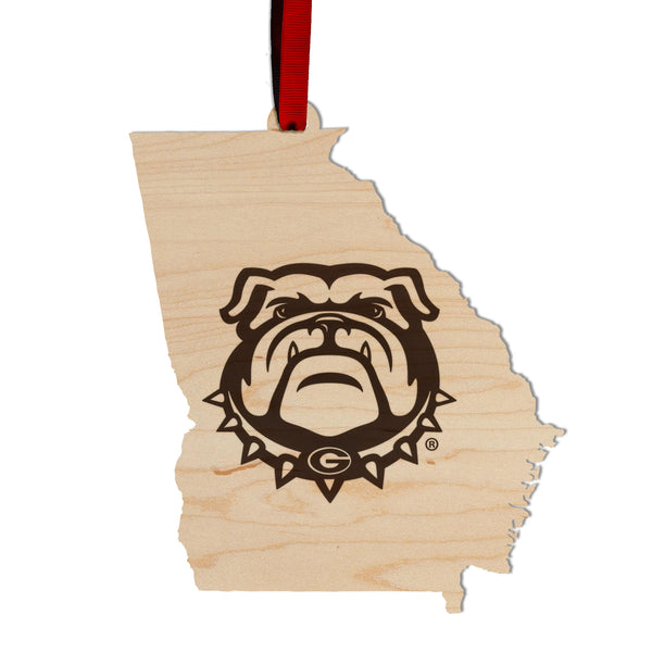 Georgia Ornament University of Georgia Athletic Bulldog Mark on State