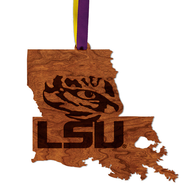 LSU Ornament Tiger Eye on State