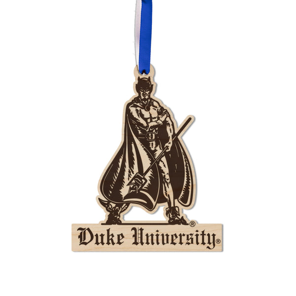 Duke Blue Devils Gothic Logo Ornament – Crafted from Cherry and Maple Wood – Duke University