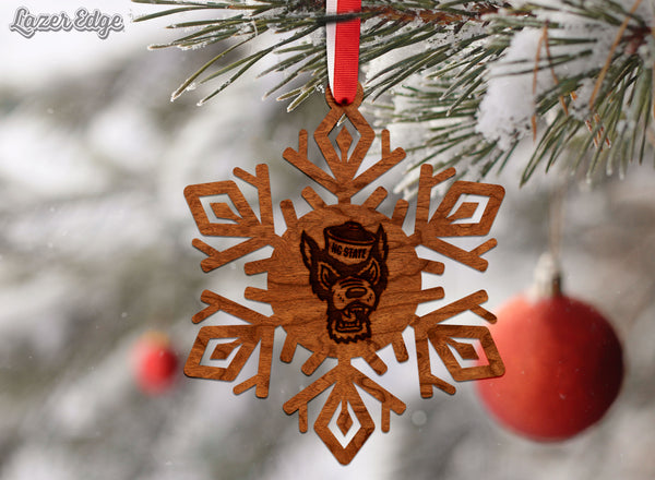 NC State Ornament Tuffy Head Snowflake