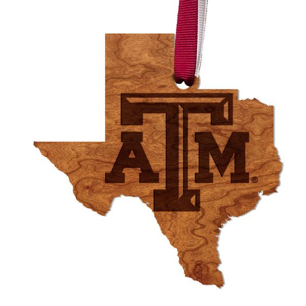 Texas A&M Ornament Blcok TAM on State