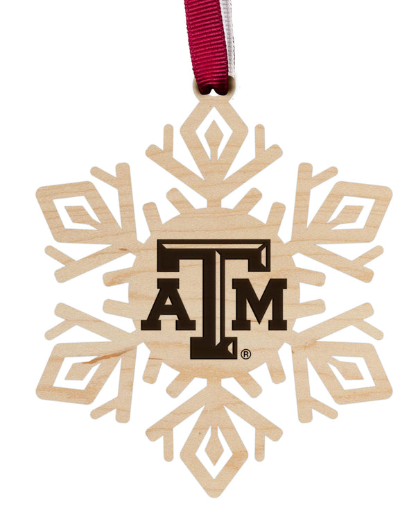 Texas A&M Ornament TAM Snowflake