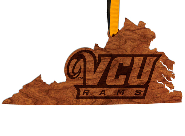 Virginia Commonwealth University Ornament VCU Rams Wordmark on State