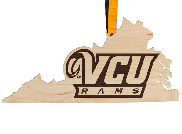 Virginia Commonwealth University Ornament VCU Rams Wordmark on State
