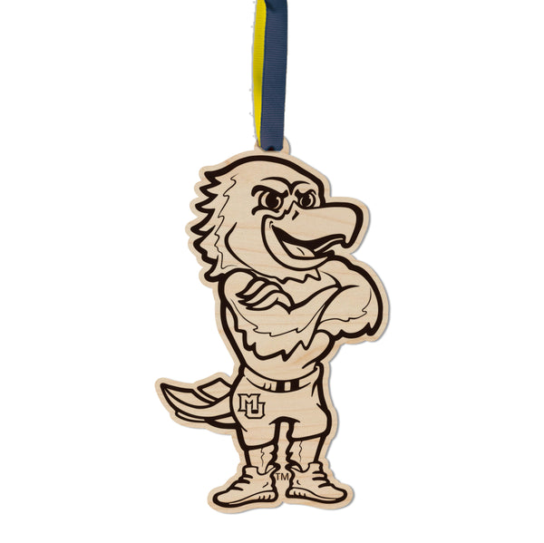 Marquette University Iggy Ornament – Crafted from Cherry and Maple Wood – Marquette Golden Eagles