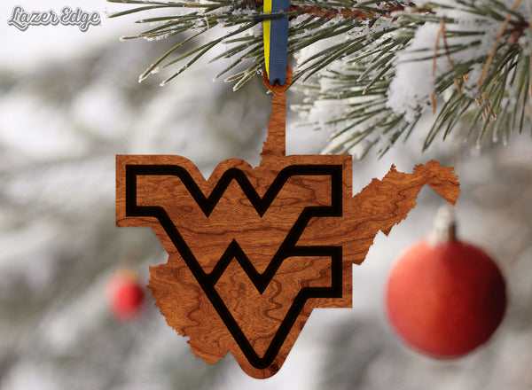 West Virginia Ornament Flying WV on State