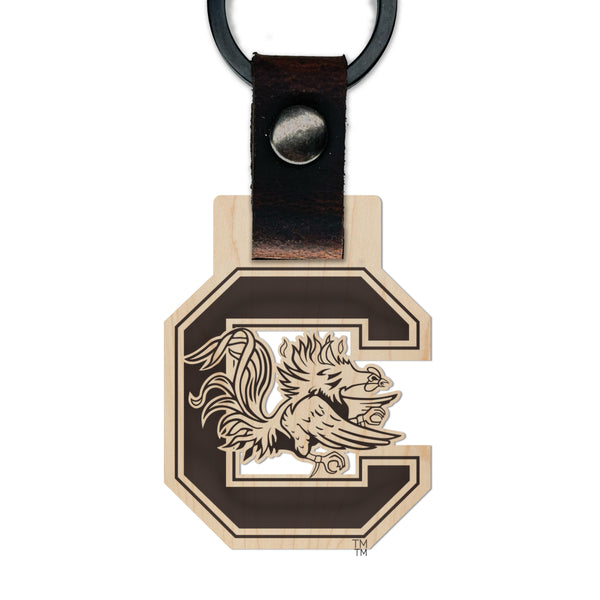 University of South Carolina Wooden Keychain