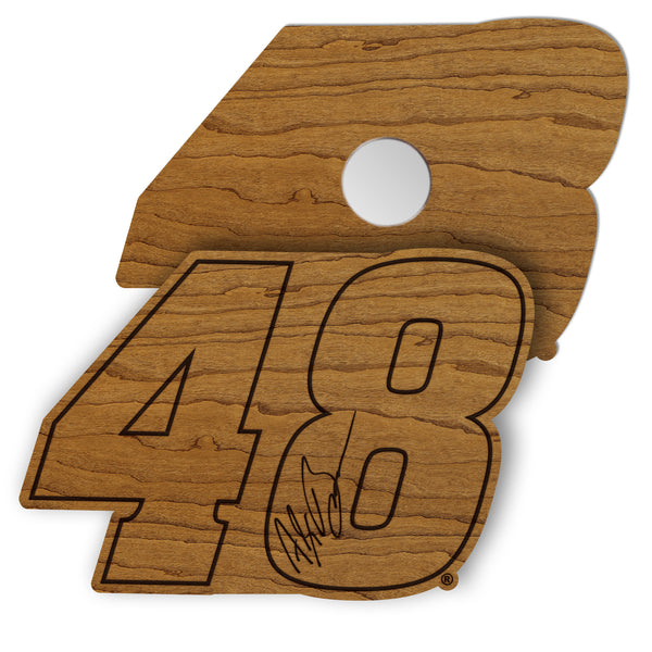 Alex Bowman #48 Wooden Magnet 2 Pack | Crafted from Cherry and Maple Wood | Made in USA | Officially Licensed by Hendrick Motorsport