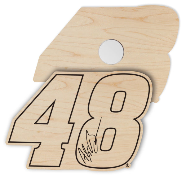 Alex Bowman #48 Wooden Magnet 2 Pack | Crafted from Cherry and Maple Wood | Made in USA | Officially Licensed by Hendrick Motorsport