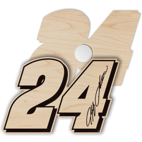 Jeff Gordon #24 Wooden Magnet 2 Pack | Crafted from Cherry and Maple Wood | Made in USA | Officially Licensed by Hendrick Motorsport