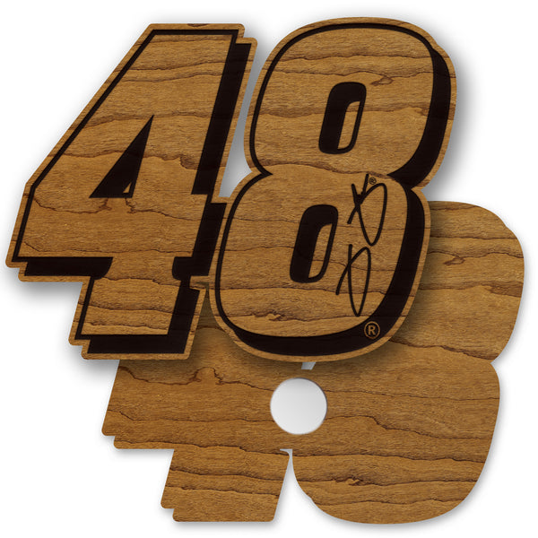 Jimmie Johnson #48 Wooden Magnet 2 Pack | Crafted from Cherry and Maple Wood | Made in USA | Officially Licensed by Hendrick Motorsport