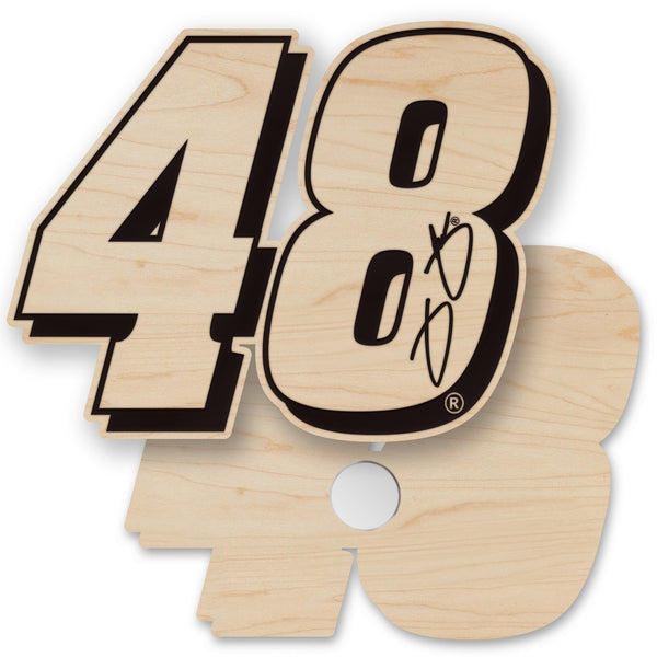 Jimmie Johnson #48 Wooden Magnet 2 Pack | Crafted from Cherry and Maple Wood | Made in USA | Officially Licensed by Hendrick Motorsport